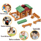 Wondertoys 170 Pieces Wood Logs Set Ages 3+, Classic Building Log Toys For Boy, Creative Construction Engineering Educational Gifts