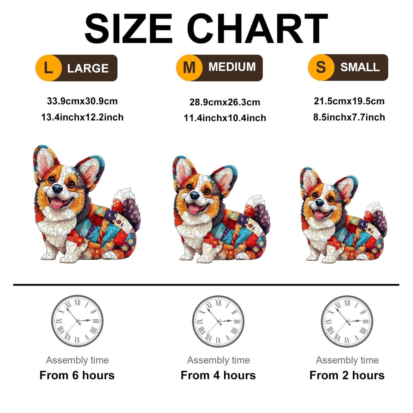 Wooden Puzzles for mature-themeds  Wooden Jigsaw Puzzles for mature-themeds Kids  Wood Puzzles mature-themed-Patchwork Corgi Unique Shaped Corgi Puzzle  Creative Birthday Gifts for Friends Family Game (13.4 * 12.2in 265pcs)