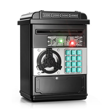 Temi Piggy Bank For Kids, Electronic Coin Money Bank For 3 4 5 6 7 8 9 10 Year Old Boys Girls Gifts, Cash Coin Can Atm Bank For Kids 5-7, Christmas Birthday Gifts (Black)