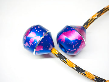Begleri Fidget Beads - Worry Fidget Beads Spin & Bump - Made Of Aluminum Alloy - Creates A Bit Of Magic For You (Ufo-Purple&Blue)
