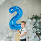 2 Number Balloon Blue 40 Inch Big Foil Mylar 2Nd Balloons For 2 Year Old Boy Girl Birthday Party Decorations Wedding Anniversary