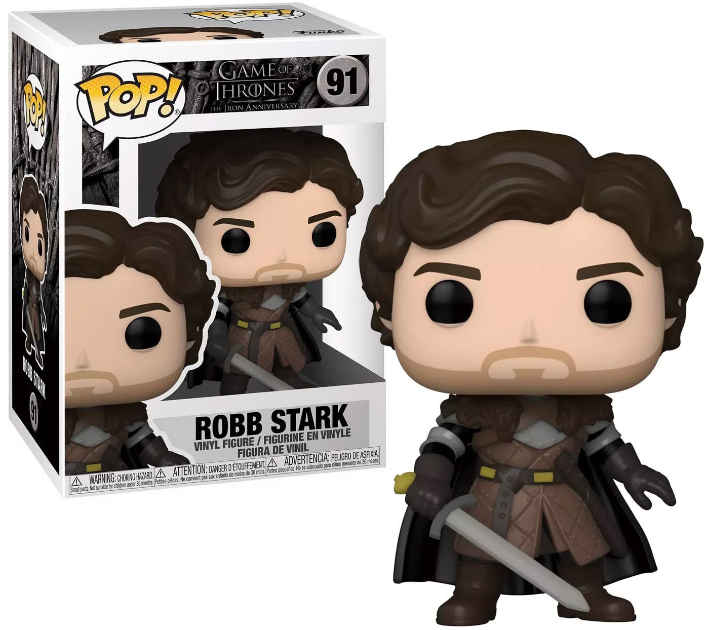 Funko POP TV: Game of Thrones - Robb Stark with decorative replica blade  3.75 inches  Multicolor