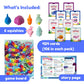 The Fidget Game SquishyLand Educational Toy Set - Rainbow Reef, Silicone Mochi Squishies, Board Game for 2-6 Players, Multi-Color