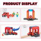 Fire Station Playset Toy For Wooden Train Track,Creative City Firestation Shed Railway Accessories Preschool Learning Educationa
