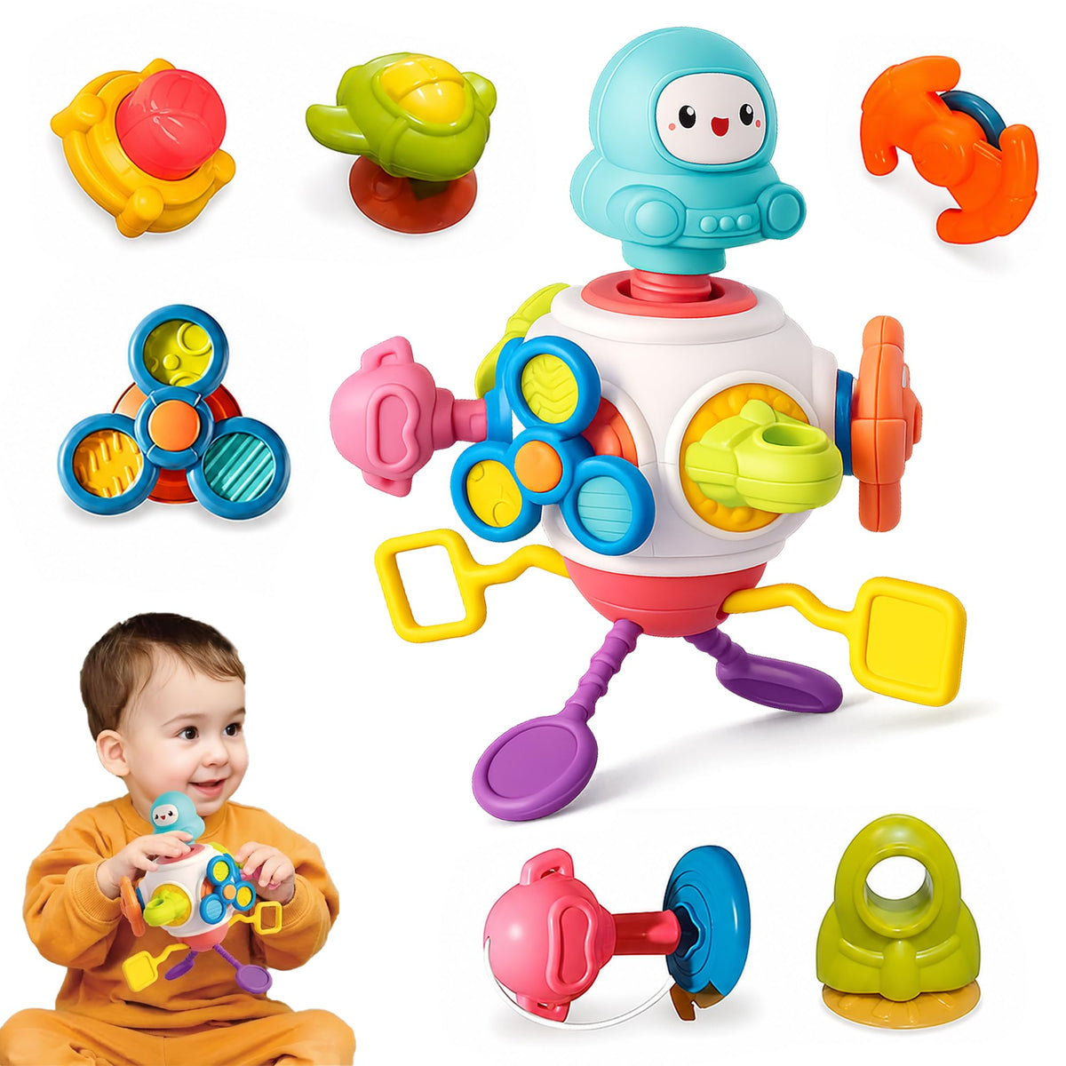 Wembley Toys For 1+ Year Old | Montessori Sensory Activity Toy For Toddlers 13 Years | SpaceThemed Learning Toy With Spinning,