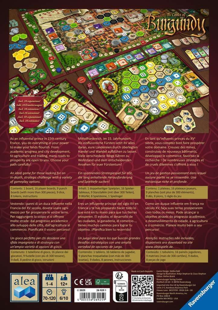 Ravensburger Castles of Burgundy Board Game | Strategy Game for Ages 12+ | 20th Anniversary Edition | Model 26925 | Multicolore