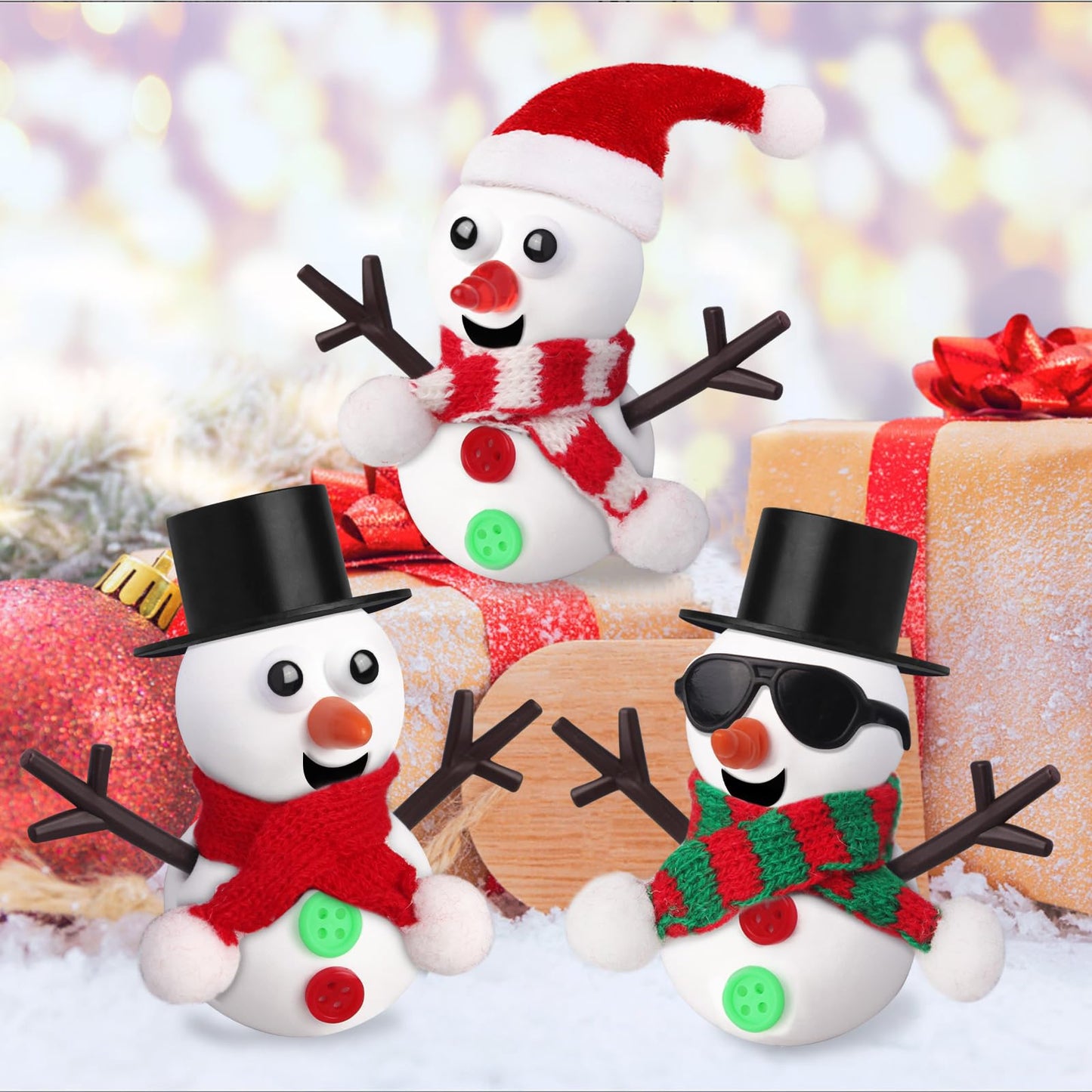GYGOT 6 Pack Christmas Crafts for Kids,Build a Snowman Kit,Christmas Stocking Stuffers for Girls, Boys,Modeling Clay DIY for Hol