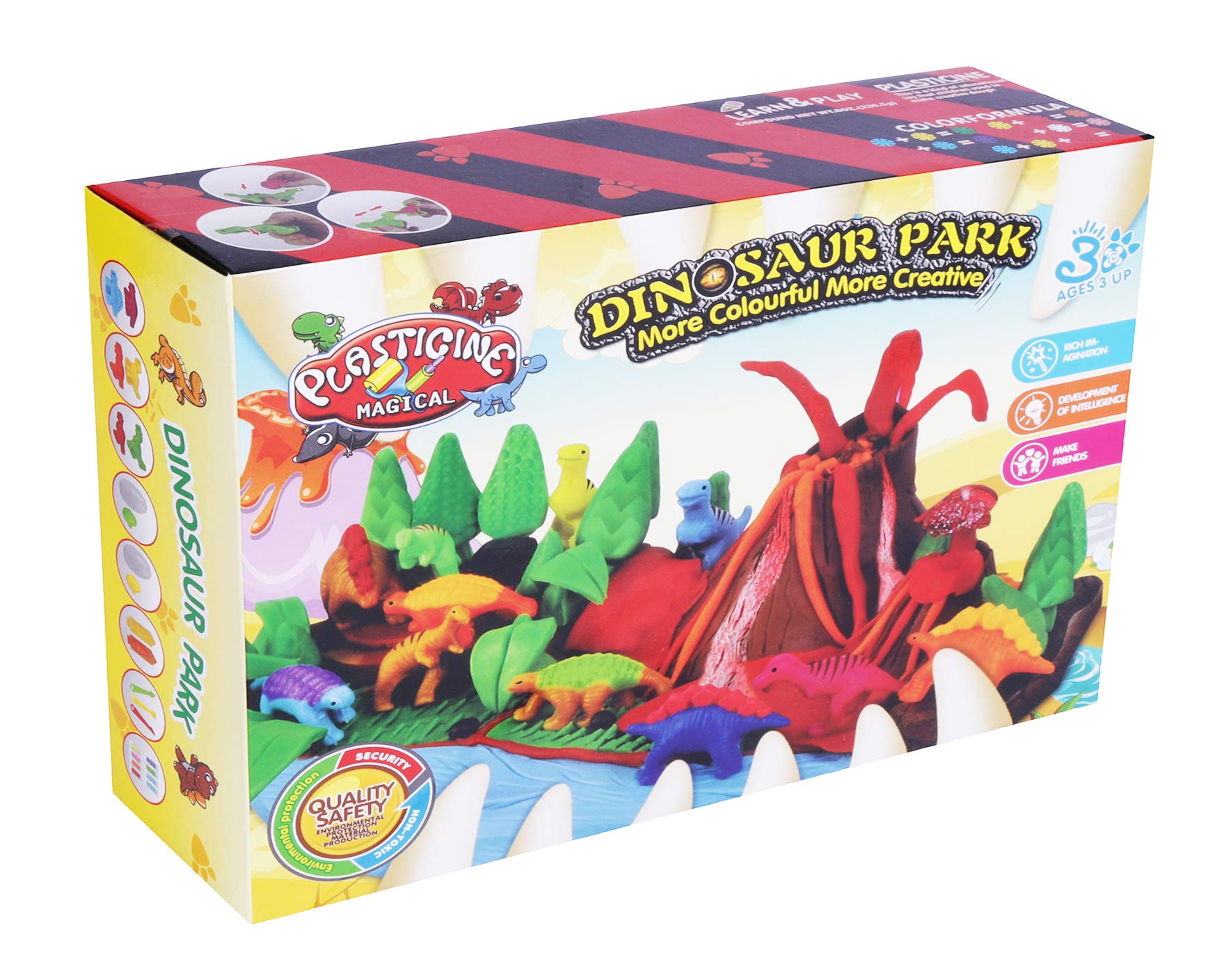 Webby Diy Colourful & Creative Dinosaur Clay Park With 15 Moulds