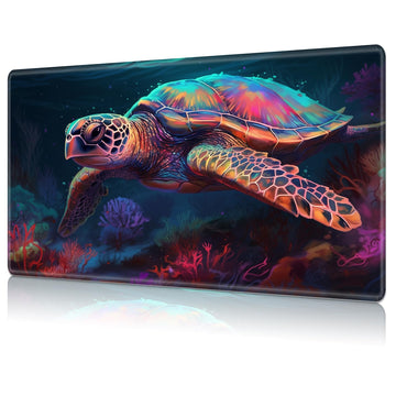 MTG Playmat Game Play Mat for MTG TCG 24 x 14 inches Cards Game Playmats Trading Card Game Stitched Play Mats Commander Deck Gaming Desk Mat Card Gameplay Mats-Colored Turtle