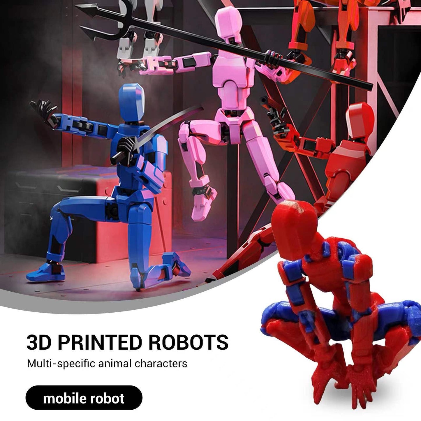 WKSBBTS 5Pack Titan 13 Action Figure Assembled  T13 Action Figure Set  Dummy 13 Action Figures  Nova 13 Robot Toy  Lucky 13 Figure 3D Printed Multi-Jointed Movable  Birthday Gift Toy for Kids Boy