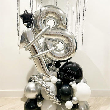 0 Number Balloons Silver 0 Balloons Number 40 Inch Number 0 Foil Mylar Balloons