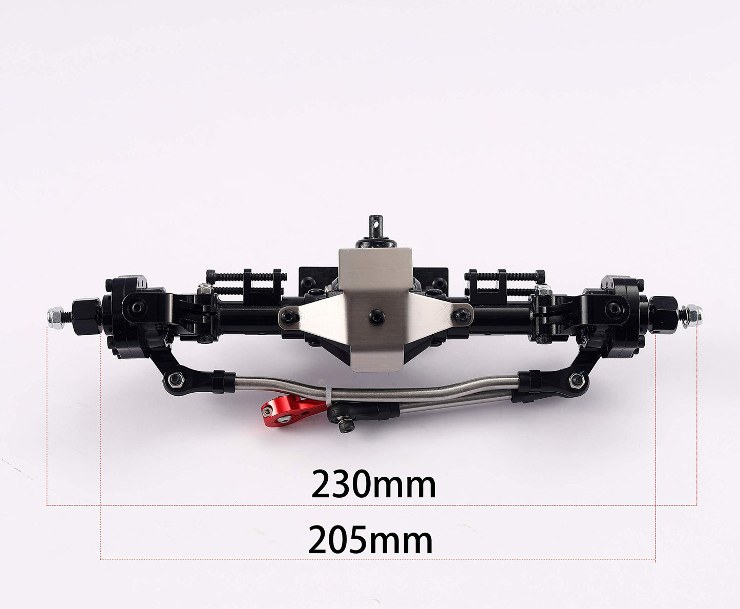 RZXYL Aluminum Front / Rear Portal Axles Set for 1/10 Axial SCX10 II 90046 90047 RC Crawler Car (Black)