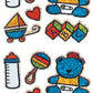 Jillson Roberts Prismatic Stickers, Baby Boy and Teddy, 12Sheet -Count (S7229)