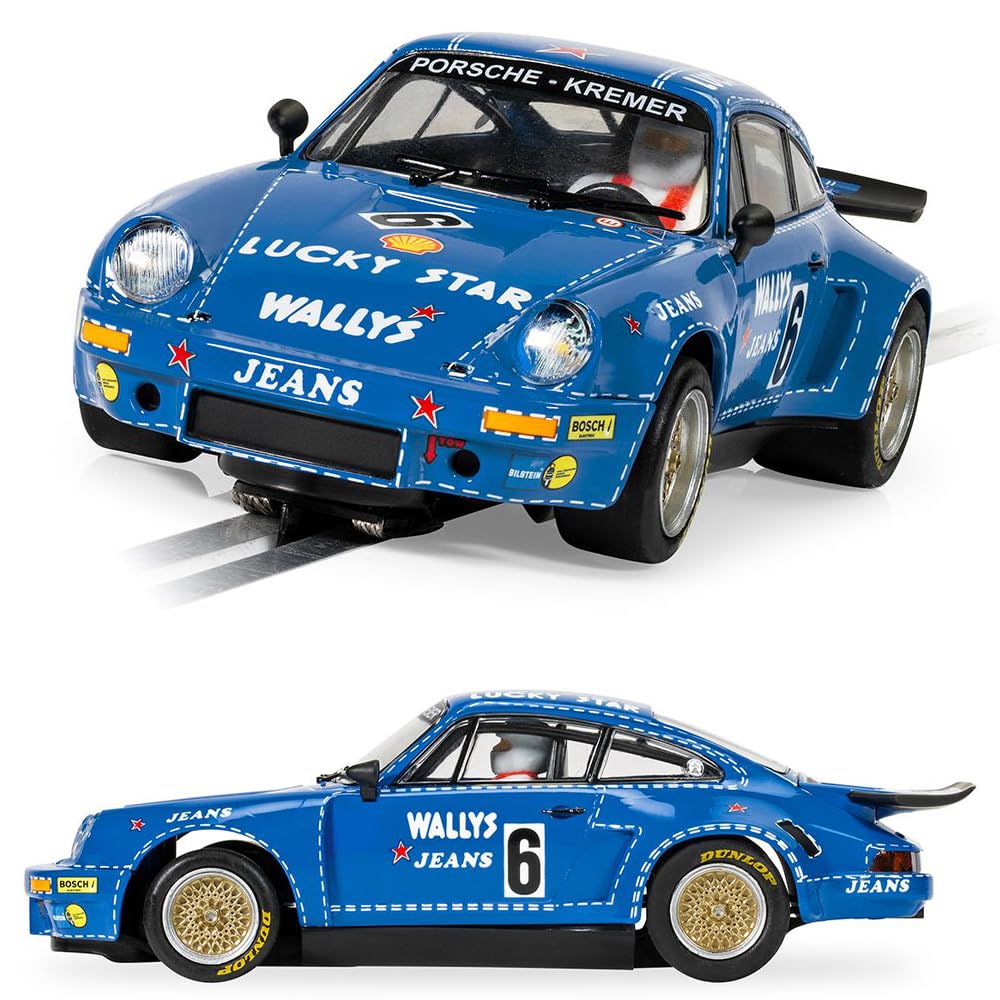 Scalextric Porsche 911 Carrera Rsr 3.0 Wally'S Jeans #6 1:32 Slot Race Car C4398