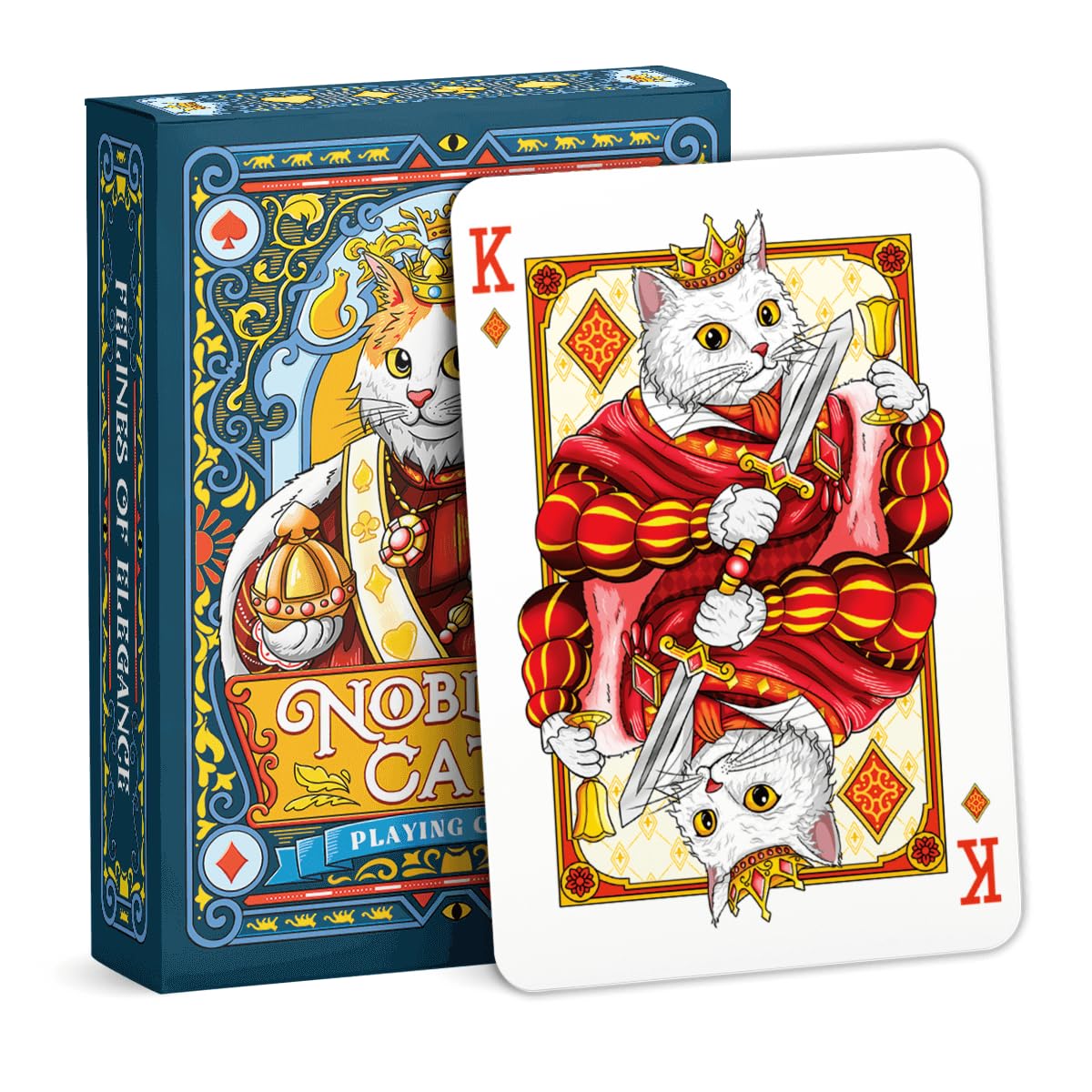 99FOX Noblific Cats Playing Cards for Adults Teens Friends Family Animal Lovers Gifts -Like New