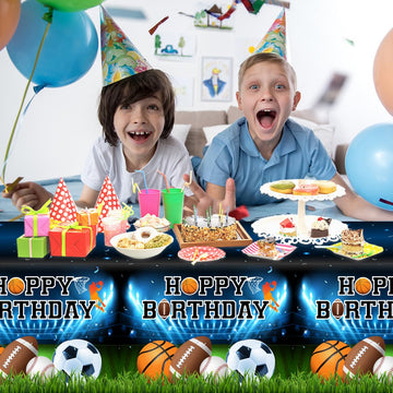 3Pcs Sports Themed Tablecloths-Sports Birthday Party Supplies Basketball Football Baseball Soccer Plastic Table Covers All Star