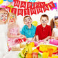 Eaezerav Red Happy Birthday Banner Bunting Banner Sign, Happy Birthday Garland Tea Party Decorations, Christmas Thanksgiving Bir