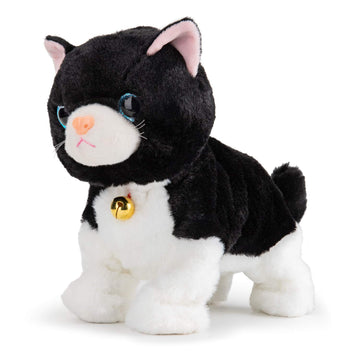Smalody Interactive Electronic Plush Toy - Upgrade With Led Light Eyes Animated Sound Control Electronic Pet, Robot Cat Kitten Toys Gifts For Boys & Girls Kids Birthday Christmas (Black)