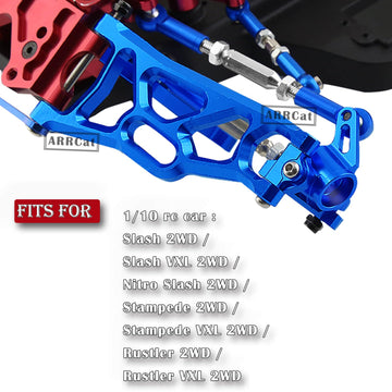 ARRCat Upgrades Parts for 1/10 Slash 2WD/Stampede 2WD/Rustler 2WD/Nitro Slash 2WD RC Truck,Alloy Steering Blocks,Front Caster Bl
