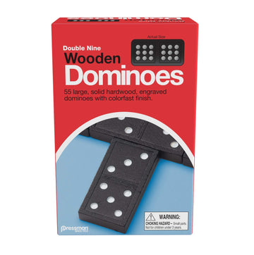 Pressman 1621-12 Double Nine Wooden Dominoes, 5''