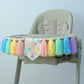 HODIHIWI Colourful Macaron Dot 1st High Chair Banner for Girls Birthday Party Decoration Wall Hanging