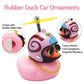 Wonuu Pink Duck Car Dashboard Decorations Rubber Duck Car Ornaments Cool Duck With Propeller Helmet Sunglasses Gold Chain (Snail)