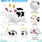 Dollibu Cow Bath Water Squirter Toy - Floating White Rubber Bath Toy, Cool Animal Squirting Bathtime Play Water Toy For Toddlers, Cute Farm Animal Bath Toys For Bathtub And Pool For Girls And Boys