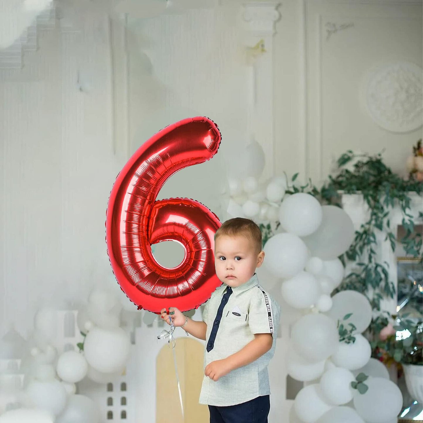 6 Number Balloon Red 40 Inch Big Foil Mylar 6Th Balloons For 6 Year Old Boy Girl Birthday Party Decorations Wedding Anniversary