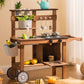 Robud Mud Kitchen For Kids Outdoor With Wheels, Wooden Outdoor Play Kitchen, Kids Mud Kitchen With Removable Sink & Faucet, Mont