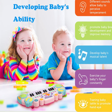 Cozybuy Pink Toddler Piano Toy - 24 Keys Multifunctional Baby Keyboard for 1-6 Years Old Kids - Perfect Birthday Gift for Boys and Girls