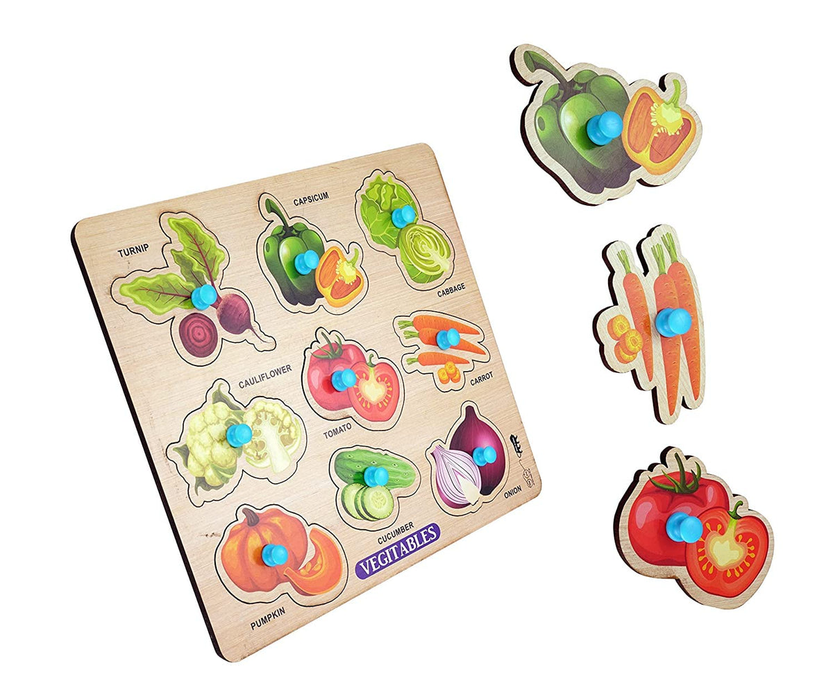 APPSTER Kids Toys PreSchool Vegetable Wooden Puzzle Toys for Kids 3+ Jigsaw Puzzles for Adults Baby Learning Educational Toys B