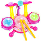 Kids Drum Set For Toddlers 1-3, Toddler Drum Set Toys For 1 + Year Old Girl With 2 Drum Sticks, Beats Flash Light And Microphone Baby Drum Set 1 Year Old Girl Gifts First Birthday Gifts For Girls 1-6