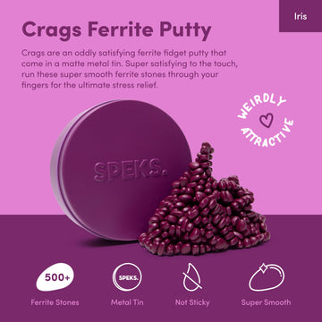 Speks Crags Ferrite Putty, 500+ Ferrite Stones In A Tin, Fidget Toy For Adults & Teens 14+, Desk Toy For Office, Christmas Gift, Holiday Stocking Stuffer, Stress Relief Present | Matte Iris, Medium