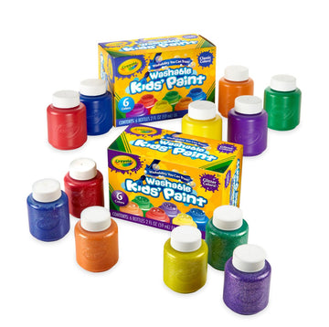 Crayola Washable Kids Paint Set (12Ct), Classic And Glitter Paint For Kids, Arts & Crafts Supplies, Toddler Painting Kit, 3+ [Amazon Exclusive]