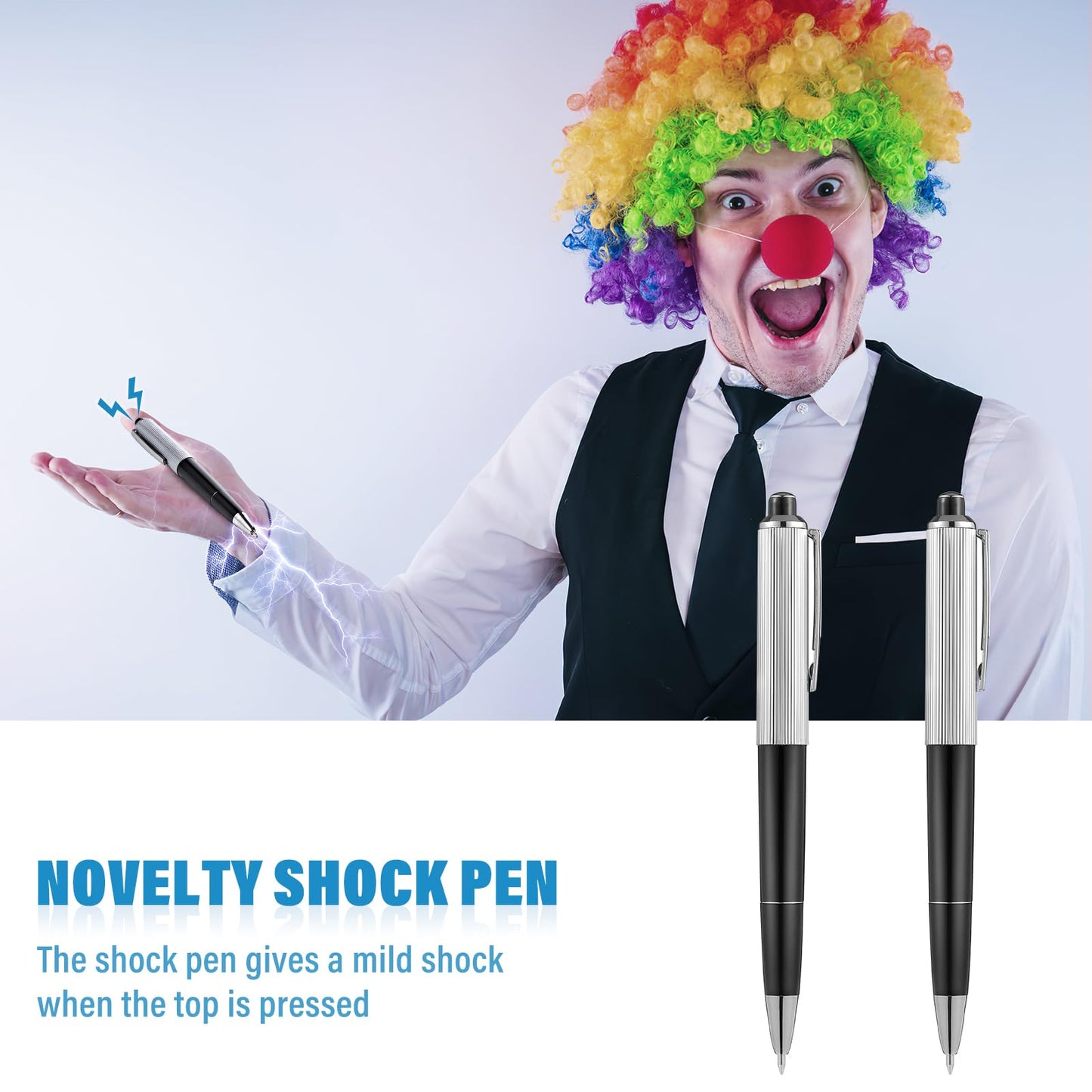 STOBOK2pcs Shocking Pen Prank Toy Electric Ballpoint Pen Joke Toy Halloween Electric Shocking Pen Party Funny Game for Kids Adul
