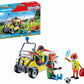 Playmobil Rescue Cart - Model 71204, Red Plastic Emergency Vehicle for Kids