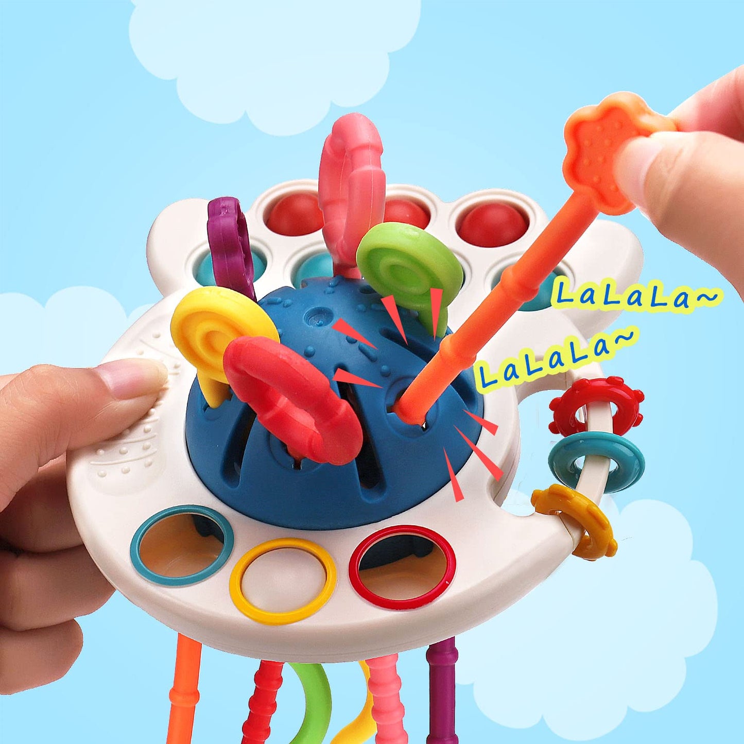 Montessori Pull String Toys For Babies 0-6 6-12 Months Baby Sensory Toys Balls Toddler Travel Infant Toys 9 10 12-18 Month Teethers Developmental Fine Motor Skills Toys For 1 2 Year Old First Gift