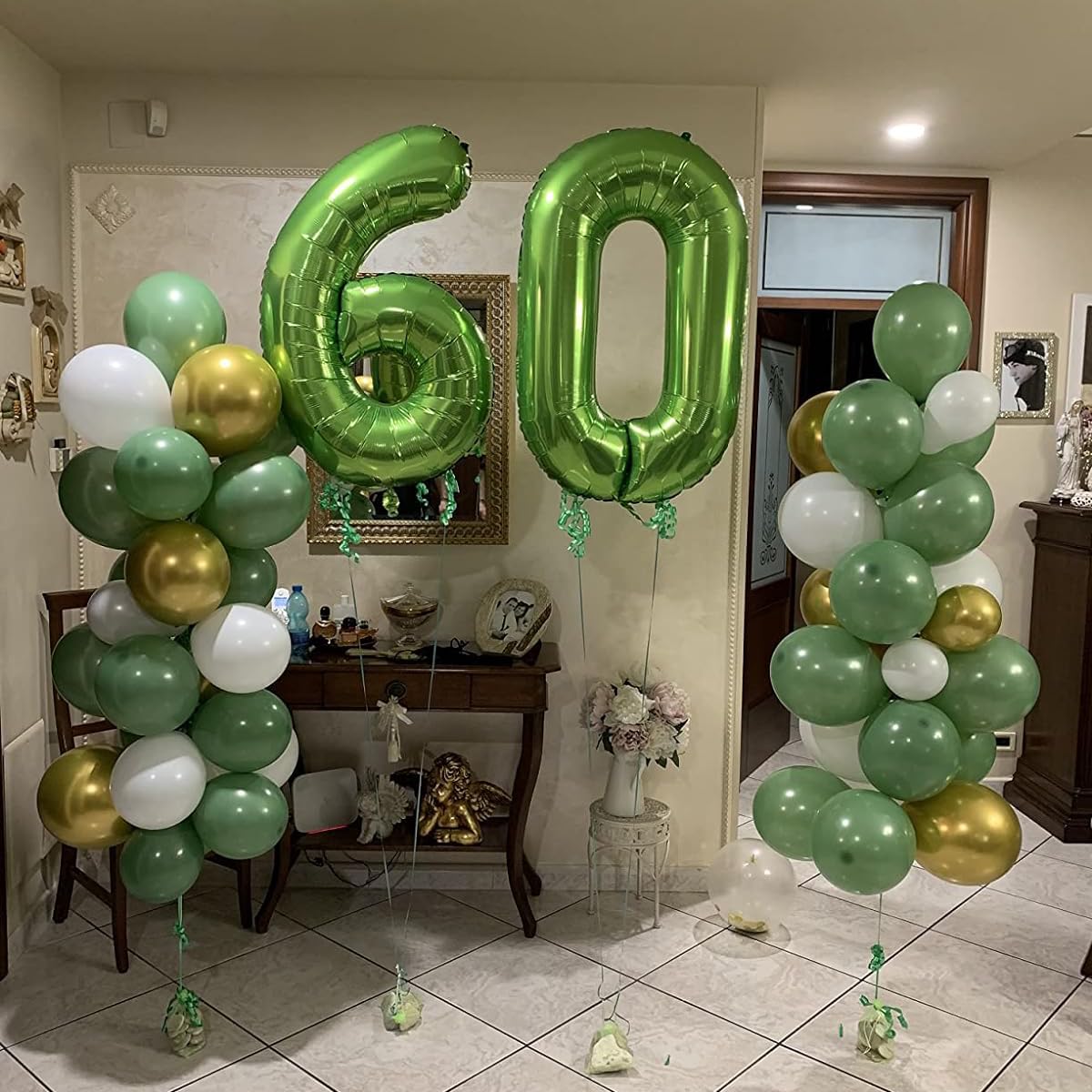 Paticool 40 Inch Green Number Balloon 6, Large Number Foil Balloons Mylar For Girl Boy Birthday Party Celebration Decorations Su