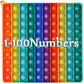 Ak-Ship 7.8In Big Size P0Pp Math Toys , Rainbow Square Fidget Ttoy 100Bubbles Stress Relieving Fidget Game For Teachers To Create Kinds Of Math Manipulatives?With 1-100 Numbers Tables?