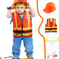 Puteraya 12 Pcs Kids Construction Worker Costume Dress Up Include Construction Vest Hard Hat Goggles For Kids Halloween (Color S