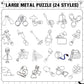 Yilloog 24 Packs Large Metal Puzzle Bulk Iq Wire Metal Puzzles With Paper Box Gift Package Educational Puzzle Toys Valentine Gif