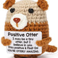 Builtfit Crochet Otter Positive Gifts - Handmade Emotional Uplifting Support Cheer Up Knitted Small Otter Pickle Potato For Wome