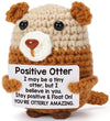 Builtfit Crochet Otter Positive Gifts - Handmade Emotional Uplifting Support Cheer Up Knitted Small Otter Pickle Potato For Wome