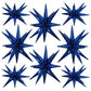 Toniful 8 Pcs Navy Blue Star Foil Balloons Large Star Balloons Blue Explosion Star Mylar Balloons For Party Backdrop Christmas N