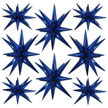 Toniful 8 Pcs Navy Blue Star Foil Balloons Large Star Balloons Blue Explosion Star Mylar Balloons For Party Backdrop Christmas N