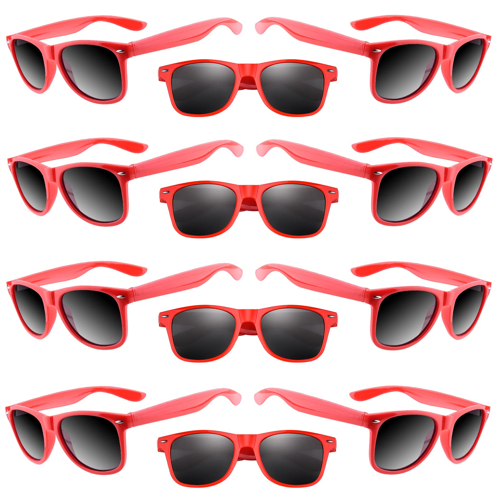 Tuparka 20 Pack Kids Sunglasses Bulk For Summer Pool Party Favors Birthday Parties Goody Bag Fillers, Red