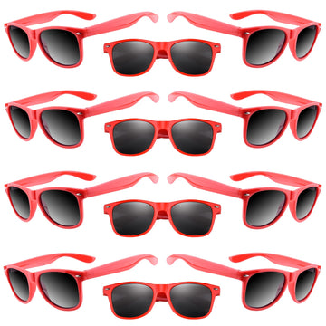 Tuparka 20 Pack Kids Sunglasses Bulk For Summer Pool Party Favors Birthday Parties Goody Bag Fillers, Red
