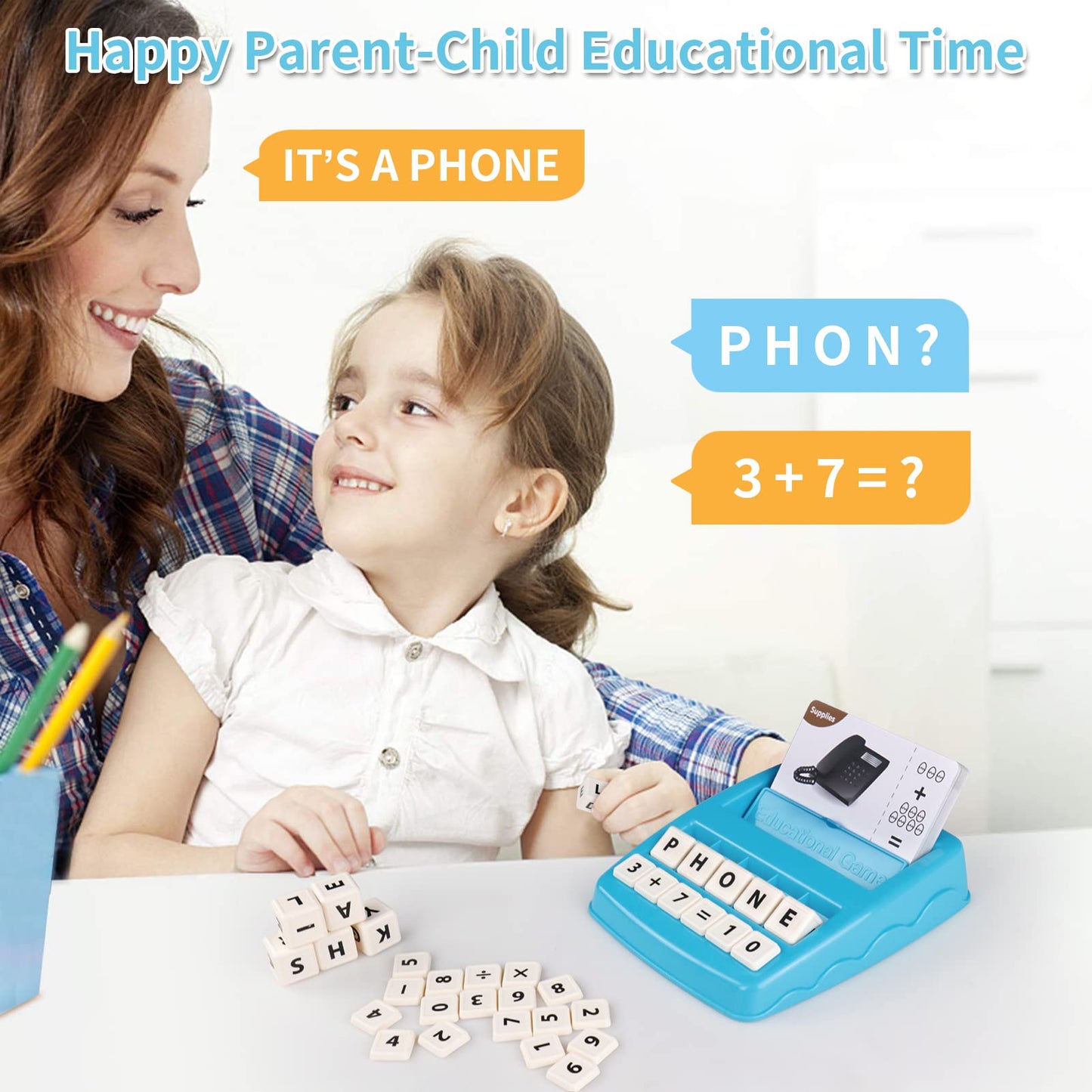 Matching Letter Game For Kids, 2 In 1 Educational Toys Alphabet Spelling & Reading, Number & Color Recognition, Flash Cards Learning Toys Gifts For Preschool Kindergarten Boys Girls Ages 3 4 5 6 7 8…