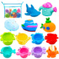 Innocheer Baby Bath Toys For Water Table, Toddler Water Toys With Mold Free Bath Toys Stacking Cups, Quick Dry Organizer Net, 13 Pcs Water Table Toys For Toddlers Bathtub Game, Beach And Pool Party