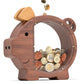 Summidate Wooden Piggy Bank For Boys, Large Unbreakable Money Bank For Kids Adults, Bills Coin Change Money Saving Money Jar Personalized Present For Birthday Christmas& Decor